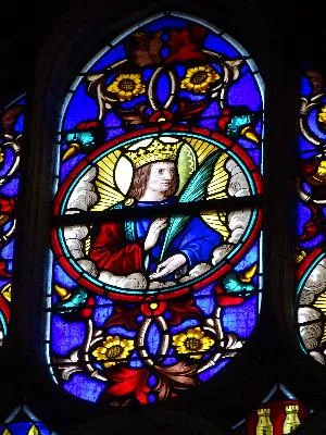 Vitrail Baie 15 : St Thomas d’Aquin, St Louis dans l'Église Saint-Godard de Rouen