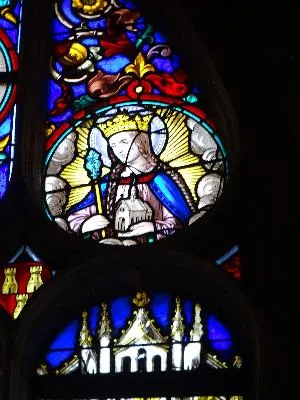 Vitrail Baie 15 : St Thomas d’Aquin, St Louis dans l'Église Saint-Godard de Rouen