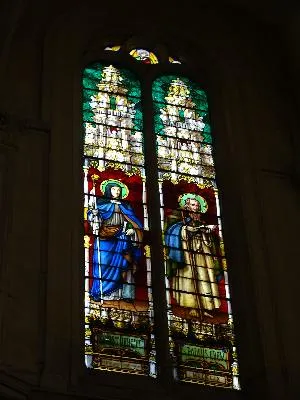 Vitrail Baie 4 : Sa Austrebert - St Paulus Erem dans l'Église Saint-Sever à Rouen