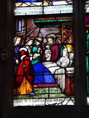 Vitrail Baie 5 - Vie de la Vierge dans l'Église Saint-Martin de Villequier