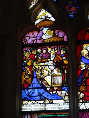 Vitrail Baie 5 - Vie de la Vierge dans l'Église Saint-Martin de Villequier