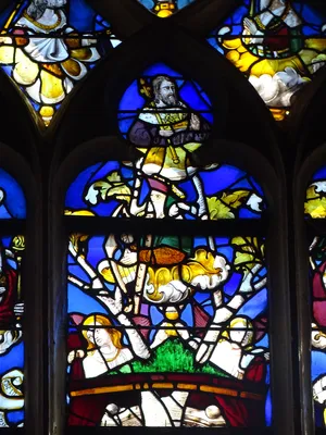 Vitrail Baie 6 - L'Arbre de Jessé dans l'Église Saint-Martin de Villequier