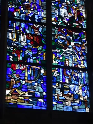 Vitrail Baie 1 : Couronnement de la Vierge dans l'Église Notre-Dame de Caudebec-en-Caux