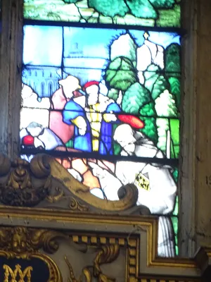 Vitrail Baie 7 : Vie de Saint-Fiacre dans l'Église Saint-Patrice de Rouen