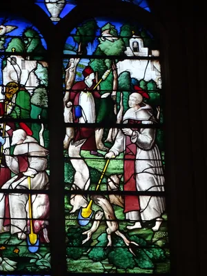 Vitrail Baie 7 : Vie de Saint-Fiacre dans l'Église Saint-Patrice de Rouen