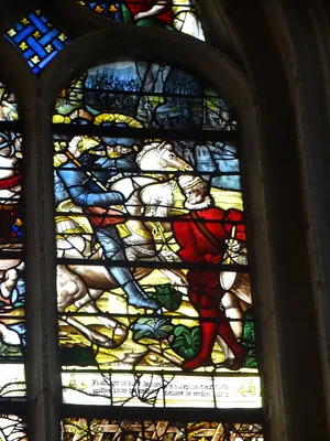 Vitrail Baie 11 : Vie de Saint-Louis dans l'Église Saint-Patrice de Rouen