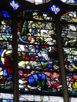 Vitrail Baie 23 : Scènes de la vie de Job dans l'Église Saint-Patrice de Rouen