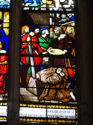 Vitrail Baie 26 : Vie de Saint-Jean-Baptiste dans l'Église Saint-Patrice de Rouen