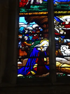 Vitrail Baie 24 : Adoration des Mages, Nativité dans l'Église Saint-Patrice de Rouen