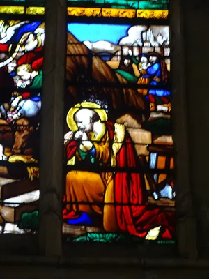 Vitrail Baie 24 : Adoration des Mages, Nativité dans l'Église Saint-Patrice de Rouen