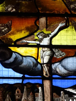 Vitrail Baie 12 : Procès de paradis dans l'Église Saint-Patrice à Rouen