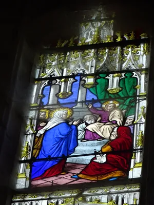 Vitrail Baie 6 : Les Mystères du Rosaire dans l'Église de La Bouille