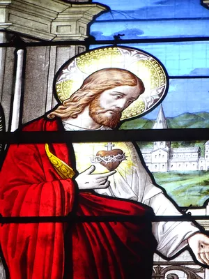 Vitrail Baie 6 : Le Sacré-Cœur, Agonie du Christ dans l'Église de La Bouille