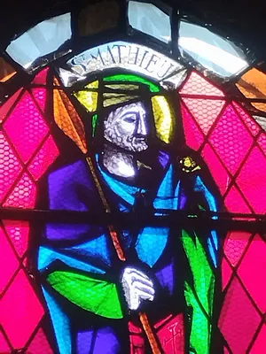Vitrail Baie 12 : St-Mathieu dans l'Église Notre-Dame de Blangy-sur-Bresle