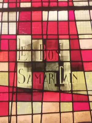 Vitrail Baie 9 : Le Bon Samaritain dans l'Église Notre-Dame à Campneuseville