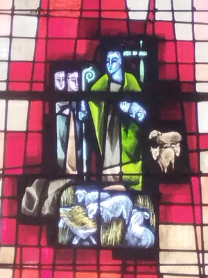 Vitrail Baie 11 : Le Bon Pasteur dans l'Église Notre-Dame à Campneuseville