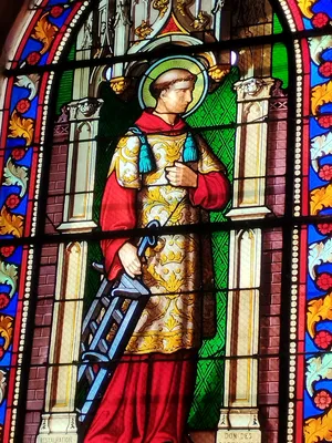 Vitrail Baie 2 : Saint-Laurent dans l'Église Saint-Laurent à Rétonval