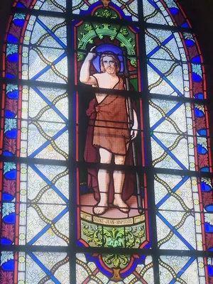 Vitrail Baie 12 : Saint-Jean-Baptiste dans l'Église Saint-Jean-Baptiste d'Harcanville