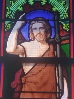 Vitrail Baie 12 : Saint-Jean-Baptiste dans l'Église Saint-Jean-Baptiste d'Harcanville