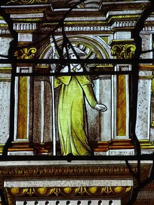 Vitrail Baie 5 : Sainte-Vierge dans l'Église Notre-Dame de la Consolation à Gonfreville-l'Orcher