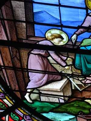 Vitrail Baie 16 : Sainte-Famille dans l'Église Notre-Dame de la Consolation à Gonfreville-l'Orcher