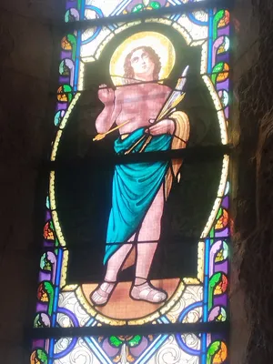 Vitrail Baie 10 : St-Sébastien dans l'Église Saint-Erkonwald à Gonfreville-l'Orcher