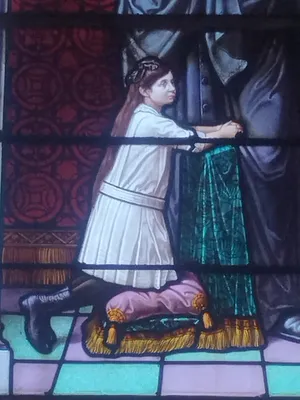 Vitrail Baie 17 : Saint-Vincent-de-Paul dans l'Église Saint-Erkonwald à Gonfreville-l'Orcher
