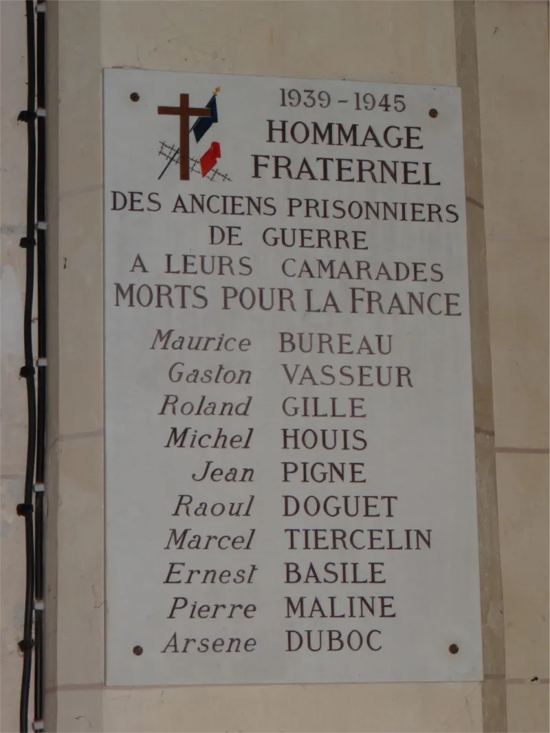 Plaque aux morts 1939-1945 de l'église de Malaunay