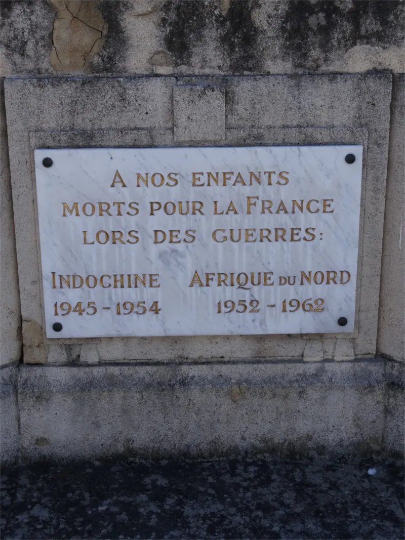 Plaque aux Morts en Indochine et Afrique du Nord de Saint-Aubin-lès-Elbeuf