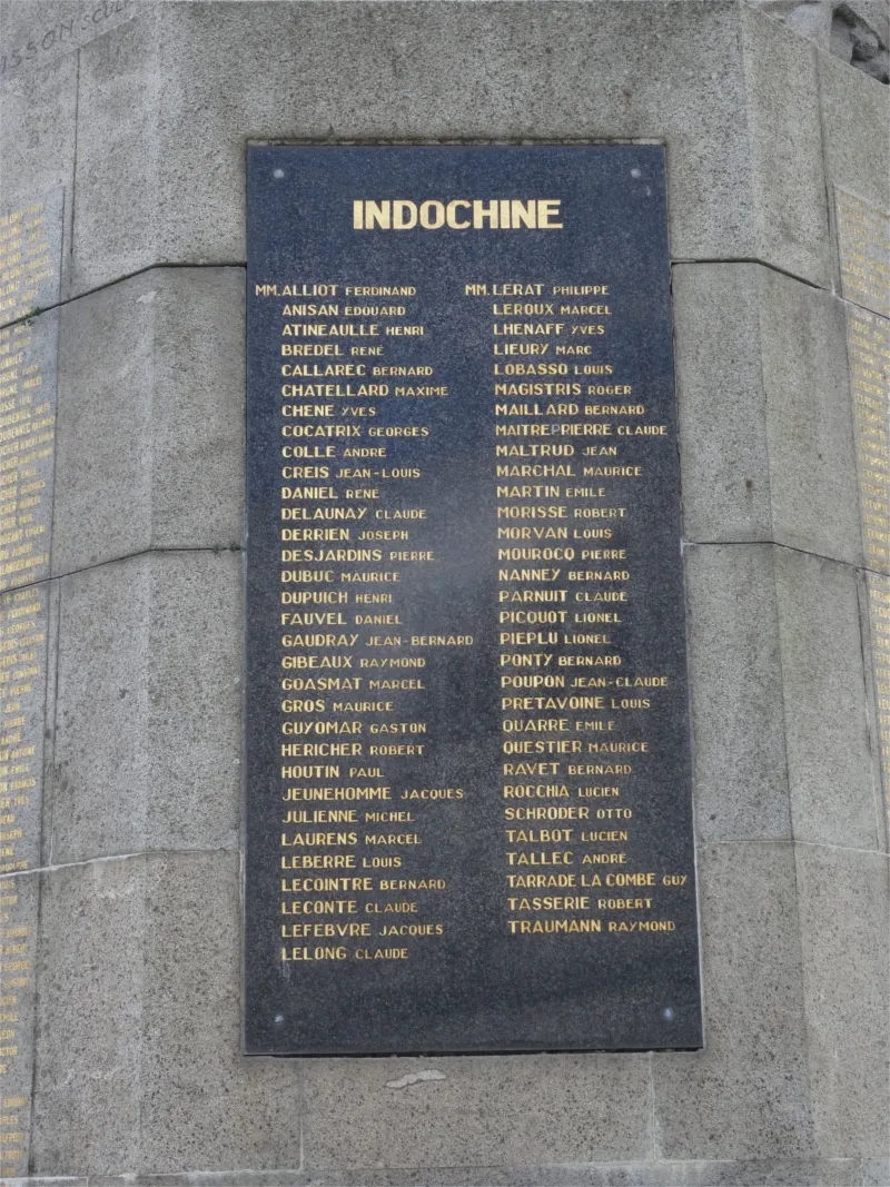 Plaque Indochine sur le Monument aux morts du Havre