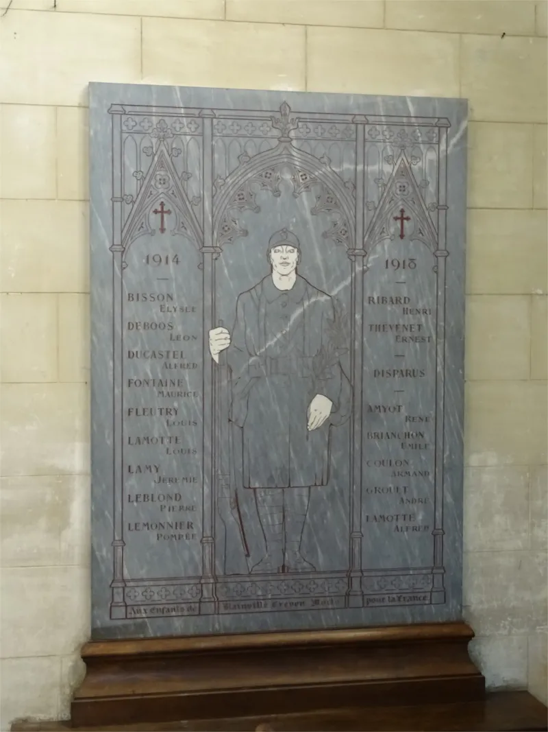 Plaque aux morts de la Collégiale Saint-Michel de Blainville-Crevon