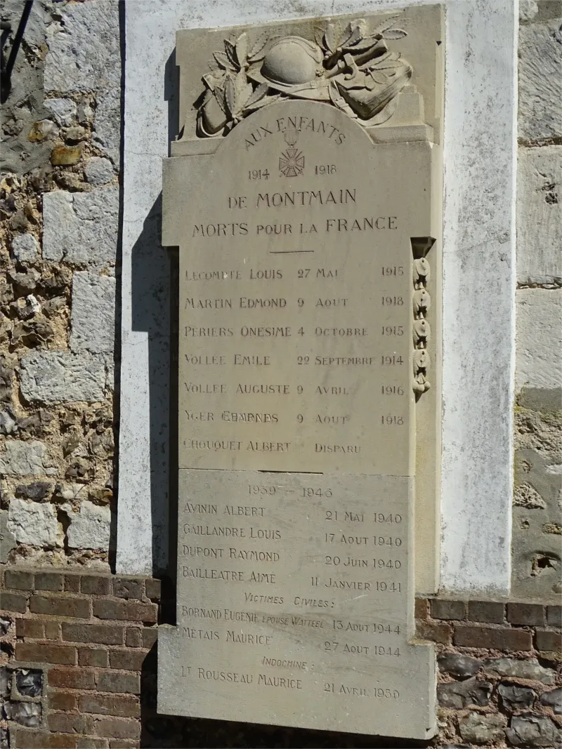 Plaque commémorative de Montmain