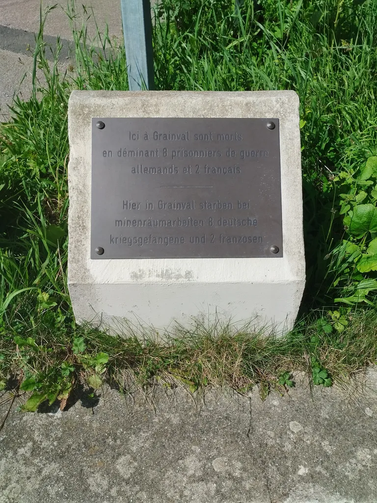 Plaque aux démineurs de Grainval à Saint-Léonard