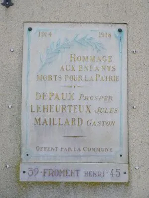 Plaque commémorative de Bradiancourt