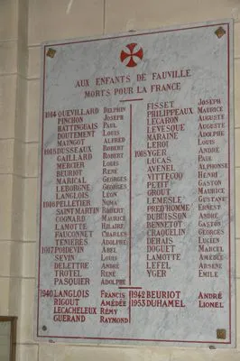 Plaque commémorative église de Fauville-en-Caux