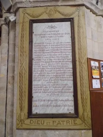 Plaque commémorative église de Fontaine-le-Dun