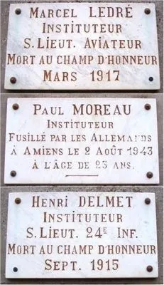 Plaque école Ledré-Delmet-Moreau du Tréport