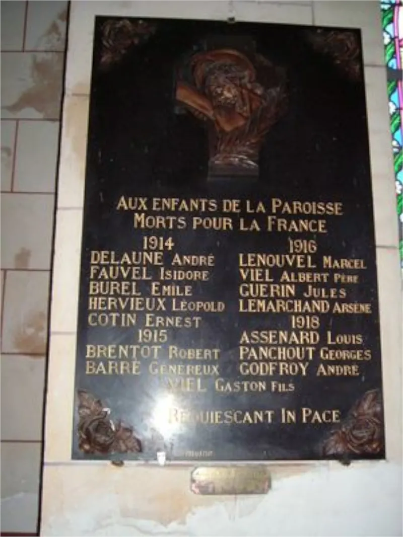 Plaque commémorative église de Sorquainville
