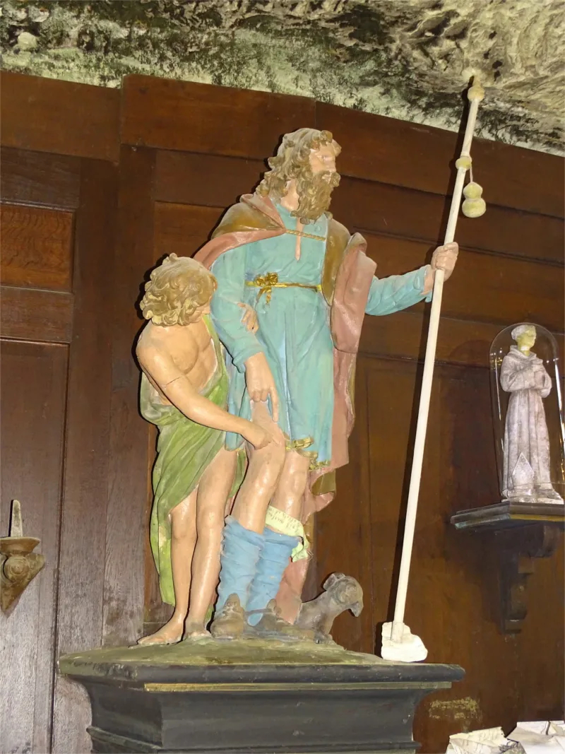 Groupe sculpté : Saint-Roch dans la Chapelle Saint-Adrien de Belbeuf