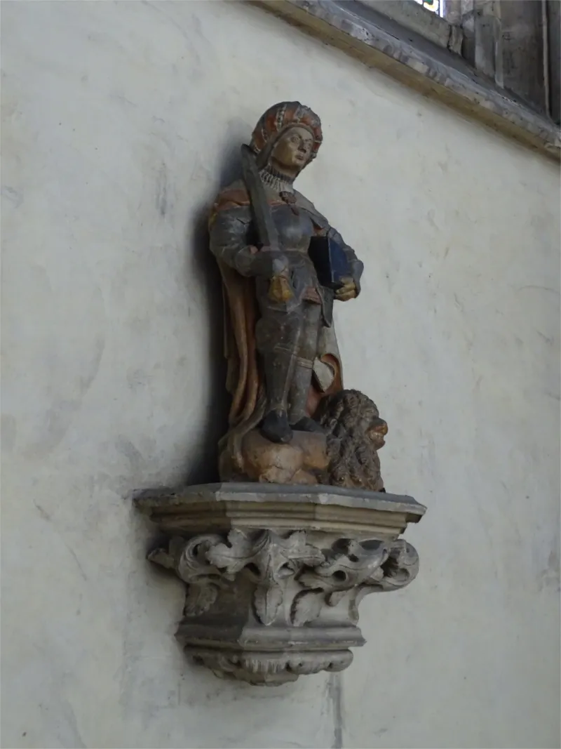 Statue Saint-Damien dans la Collégiale Saint-Michel de Blainville-Crevon