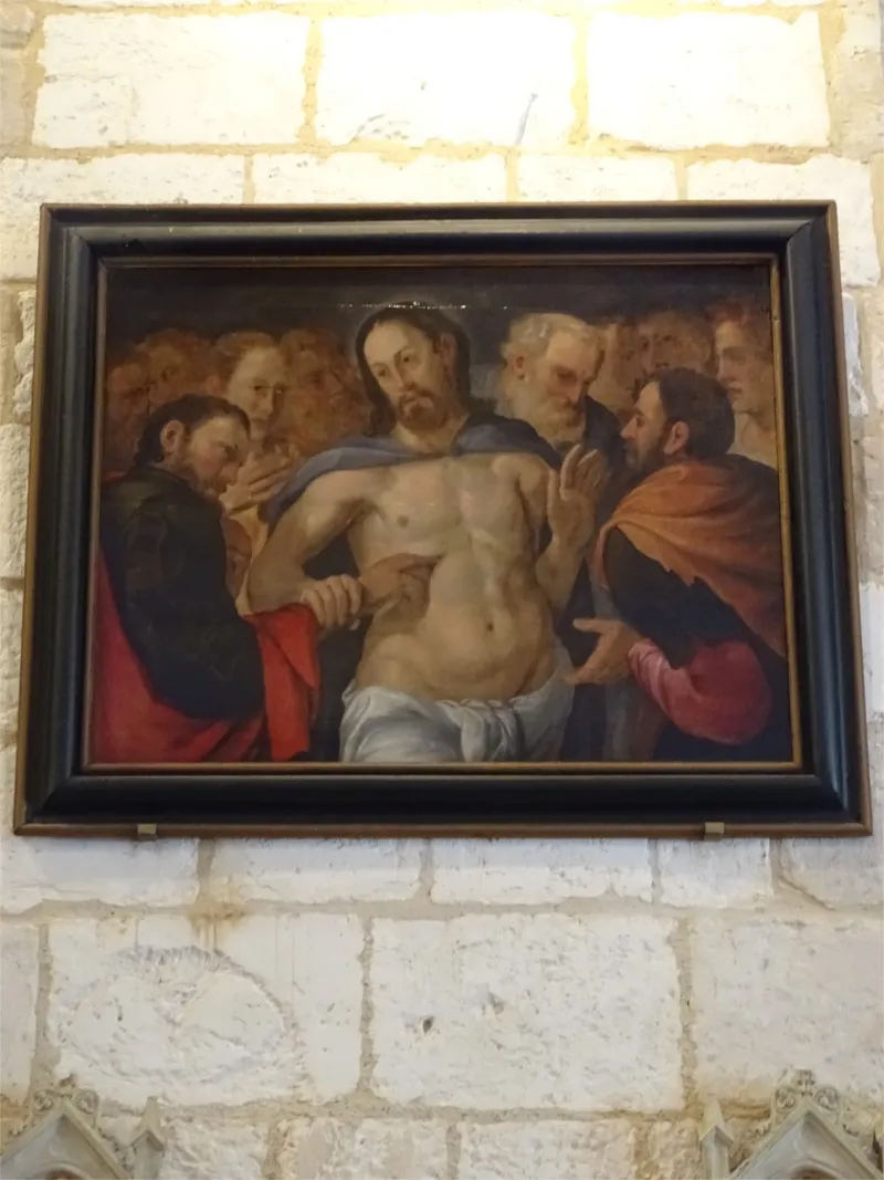 Tableau : Incrédulité de Saint-Thomas dans l'Église Notre-Dame de Belbeuf