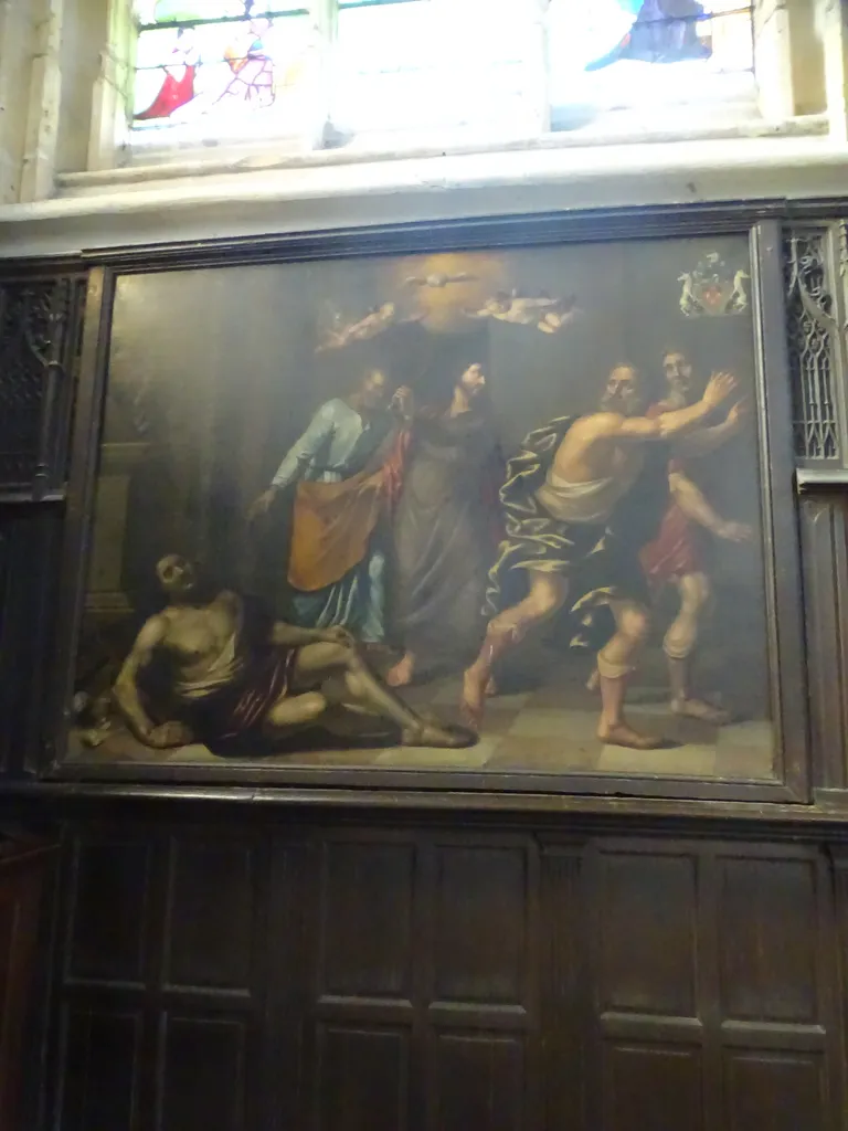 Tableau : Le Christ chassant les marchands du Temple dans l'Église Saint-Patrice de Rouen