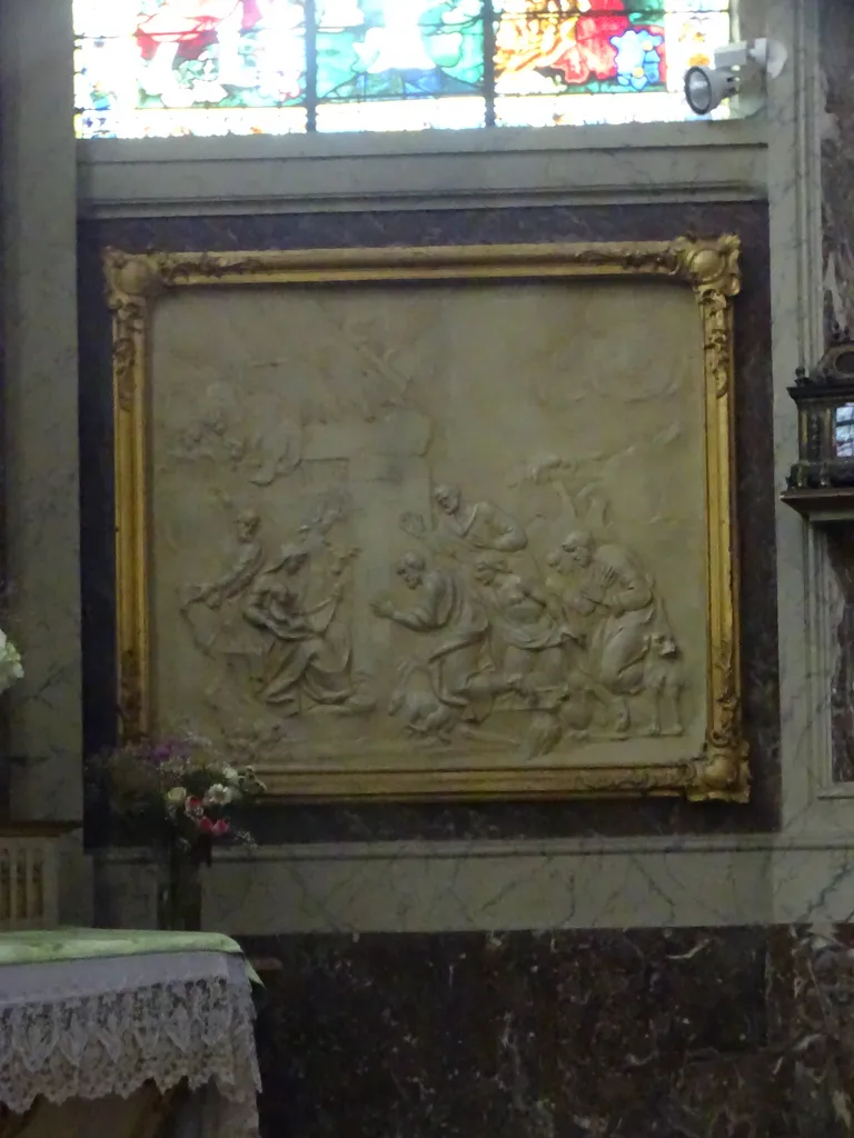Bas-relief : L'Adoration des Bergers dans l'Église Saint-Patrice de Rouen
