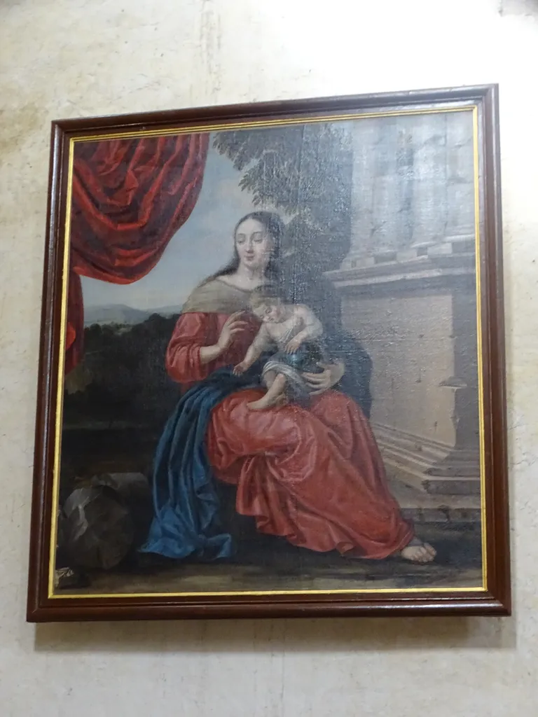 Tableau Vierge à l'Enfant dans l'Abbatiale Saint-Sauveur de Montivilliers