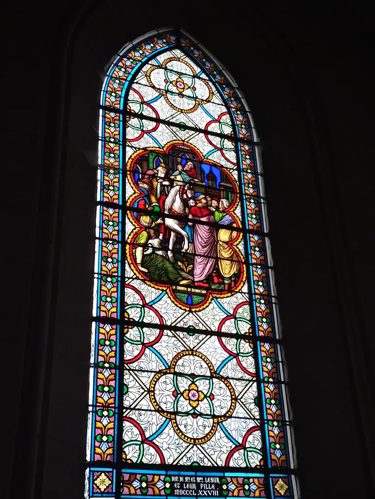 Vitrail Baie 20 : Le triomphe de Mardochée dans l'Église Saint-Éloi de Forges-les-Eaux