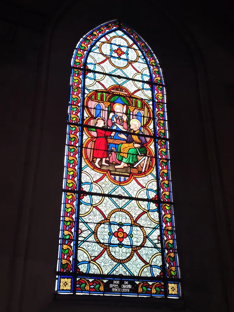 Vitrail Baie 6 : L'intérieur de Nazareth dans l'Église Saint-Éloi de Forges-les-Eaux