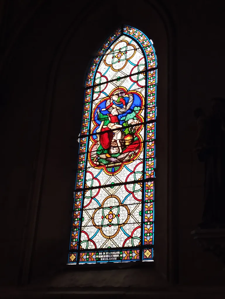 Vitrail Baie 17 : Le sacrifice d'Abraham dans l'Église Saint-Éloi de Forges-les-Eaux