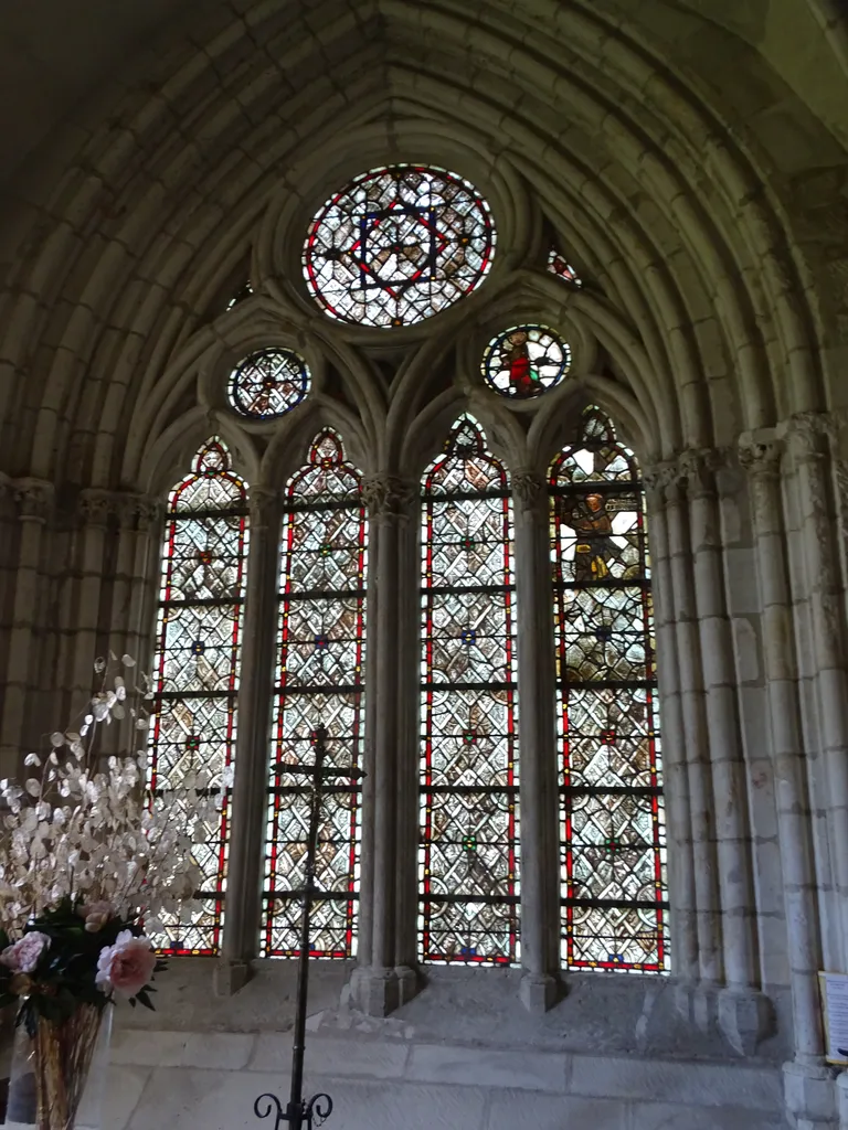 Vitrail Baie A dans l'Église Saint-Michel de Saint-Wandrille-Rançon