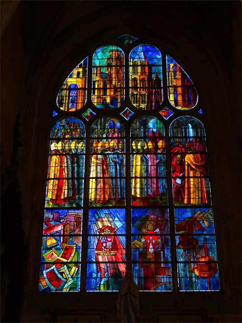 Vitrail Baie E dans l'Église Saint-Ouen de Longpaon à Darnétal