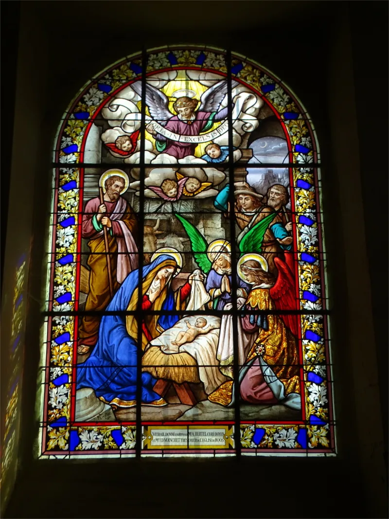 Vitrail Baie D dans l'Église Saint-Sauveur de Boos